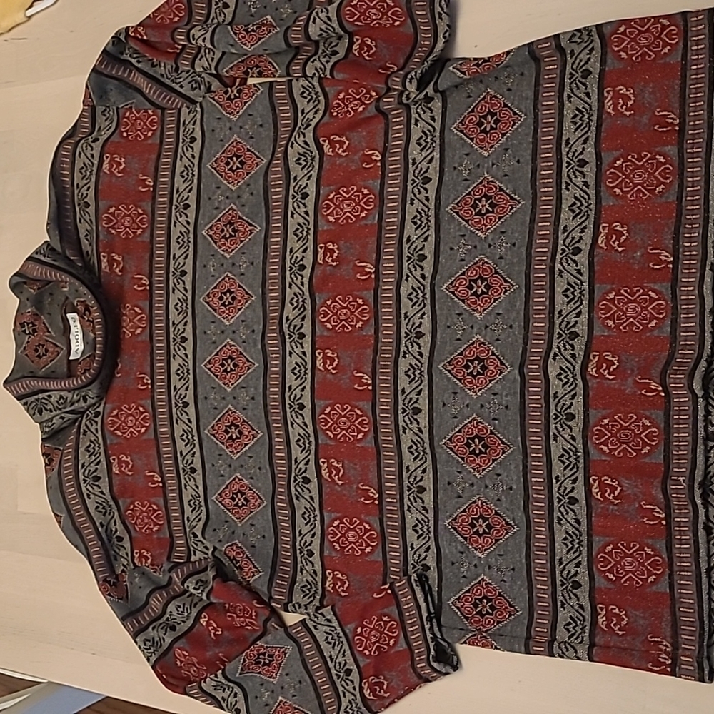 EUC VTG Adolfo Collections Patterned Shimmery Sweater